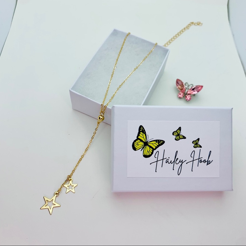 Double Stars Golden Necklace